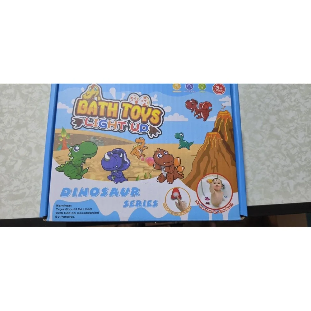 Light Up Bath Toys for Kids Ages 1-3, Dinosaurs Water-Activated Toys, Bathtub...
